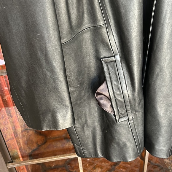 Leather BLAZER Jacket Plus 26-28W, NEW YORK CLASSIC, lined with side pockets - Picture 7 of 8